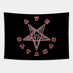 Blackstar Ave Satanas Short Sleeve Shirt, Satanic Shirt, Pentagram Shirt Tapestry