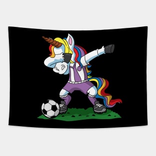 Dabbing Unicorn Soccer Tapestry