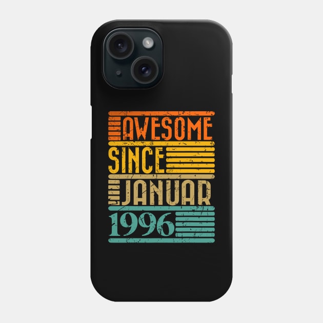 Awesome Since January 1996 28 Years Old 28th Birthday Phone Case by rhazi mode plagget