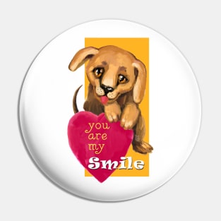 Cute dog. Baby pets. Puppy friendship love. Pin