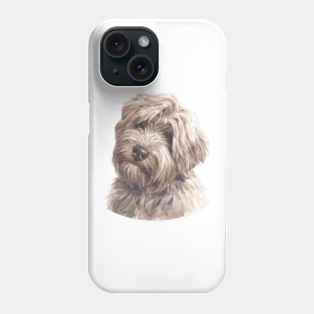 Gold Tibetan Terrier Watercolor Art Phone Case by doglovershirts