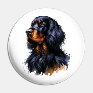 Gordon Setter Watercolor - Beautiful Dog Pin