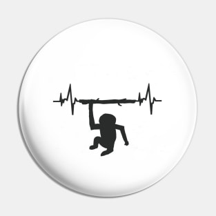 Gibbon heartbeat ECG primate motif monkey Pin