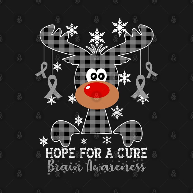 Reindeer Hope For A Cure Brain Awareness Christmas by HomerNewbergereq