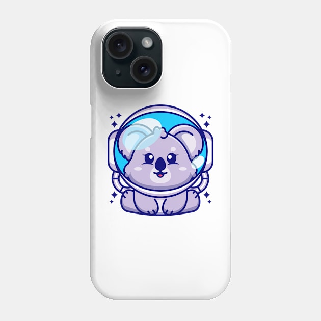 Cute baby koala wearing an astronaut helmet, cartoon character Phone Case by Wawadzgnstuff