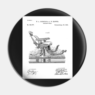 Dental Chair Patent - Dentist Dentists Office Art - White Pin