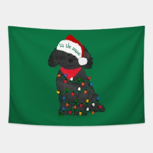 Cute Christmas Labradoodle Puppy Tapestry