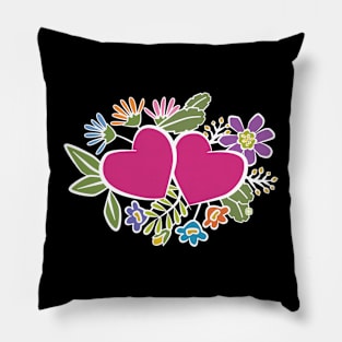 Floral Hearts Pillow