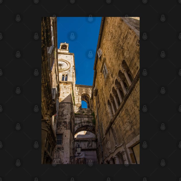 Pjaca Clock Tower and Iron Gate, Split, Croatia by jojobob