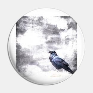 Surreal Gothic Raven Pin