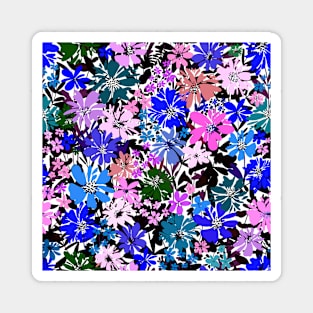 Blue And Pink Flowers Magnet