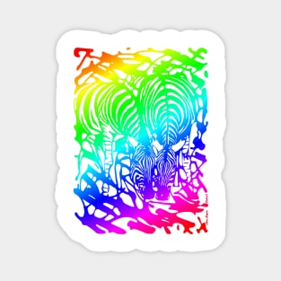 Rainbow Zebras Magnet