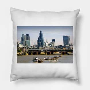 London Cityscape Blackfriars Bridge England Pillow