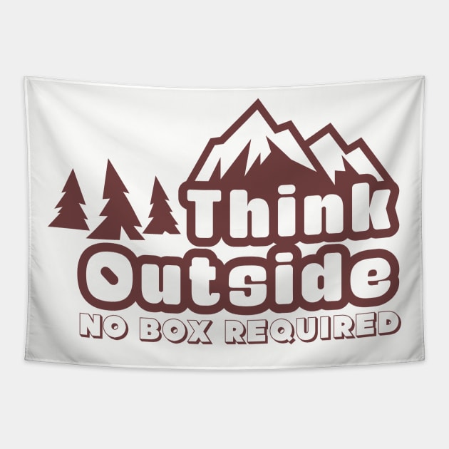 Think Outside No Box Required Tapestry by adcastaway