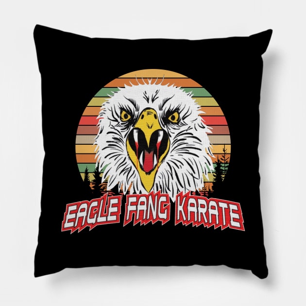 eagle fang karate retro style Pillow by neira