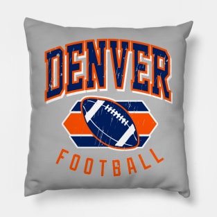 Vintage Denver Football Pillow