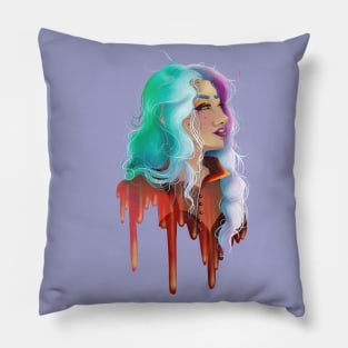 Drippy Dreamy Portrait Pillow