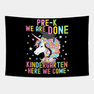 Pre-K Graduation Unicorn Kindergen Here We Come Tapestry