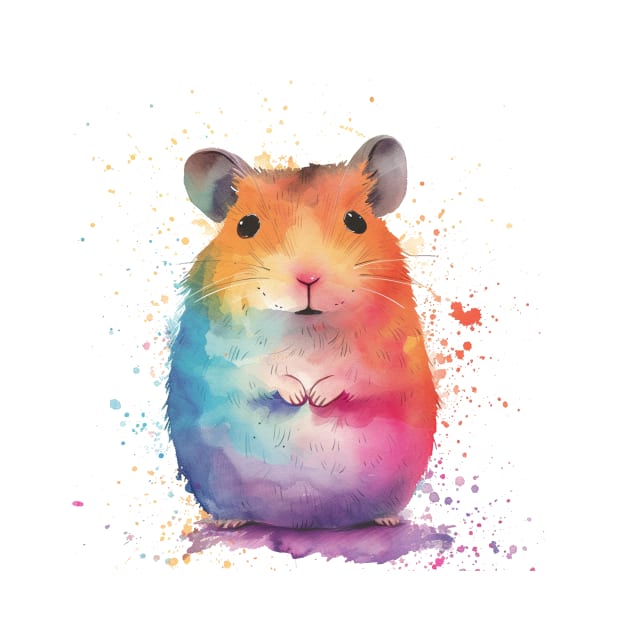 Hamster Pop Art Water Colors for Animal Lovers by karishmamakeia