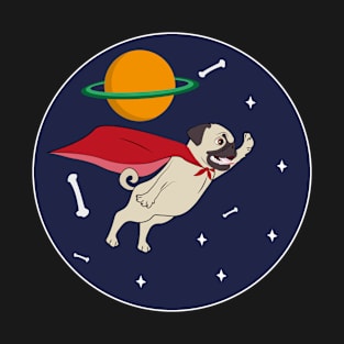 Super Pug-Space Bones-Pug Fly T-Shirt