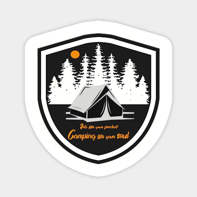 fill your soul with camping outdoors - hiking, trekking, outdoor recreation Magnet by The Bombay Brands Pvt Ltd