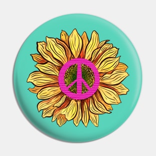 Peace love and sunflower Pin