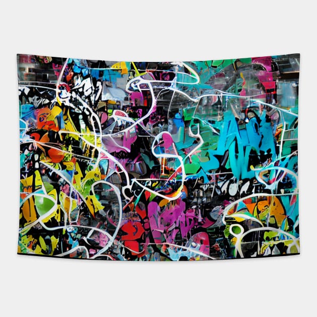 Graffiti Style Pattern Tapestry by Teewyld