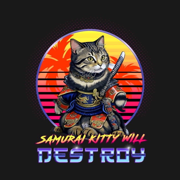 Samurai Kitty Will Destroy Anime Neko by TEEVEETEES