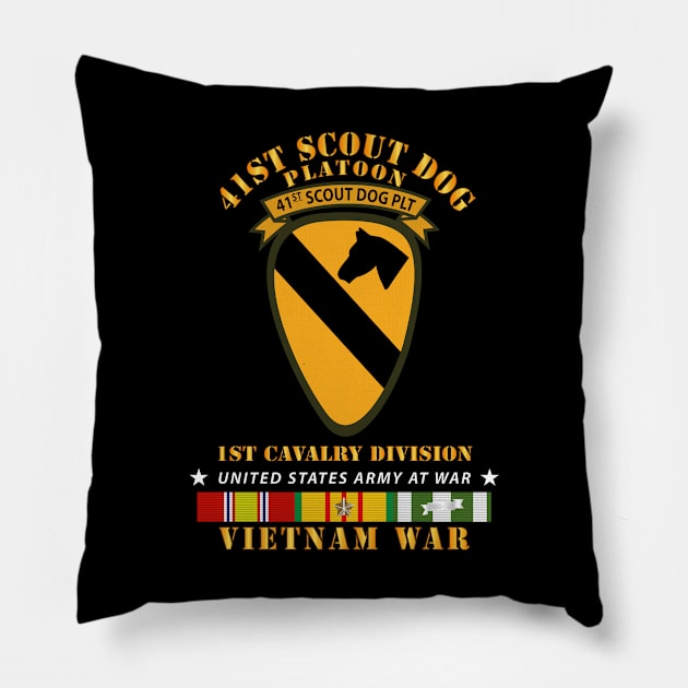 41st  Scout Dog Platoon 1st Cav - VN SVC Pillow by twix123844