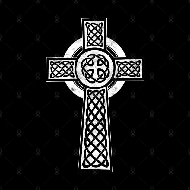 Traditional Celtic Cross - Vintage Style Faded Design by feck!