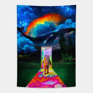 Neon Path Tapestry