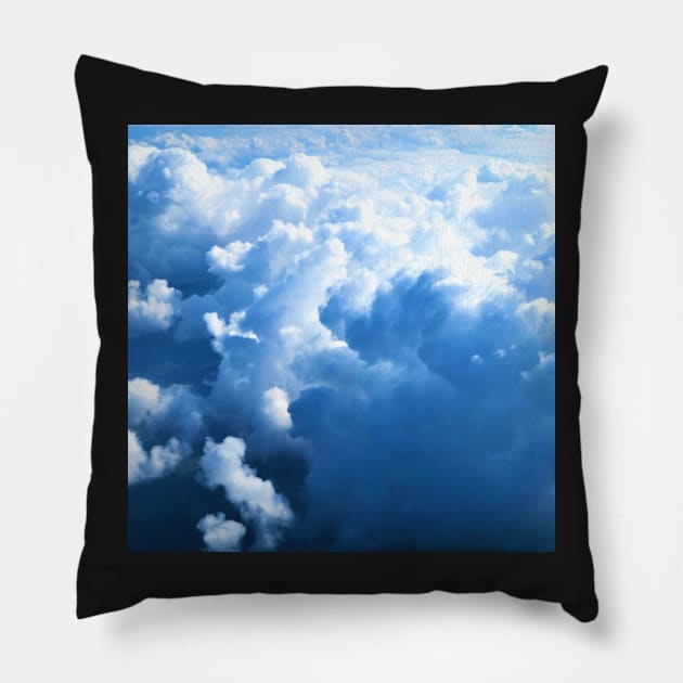 Blue Clouds High in the Sky Pillow by Felicity-K
