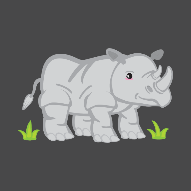 Kawaii Rhino Kid Design by Uncle Fred Design