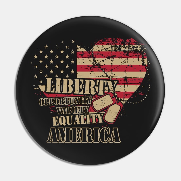 American Values Pin by MaeIDesign