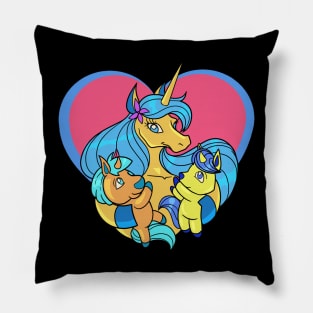 Unicorn mom with unicorn daughters Pillow