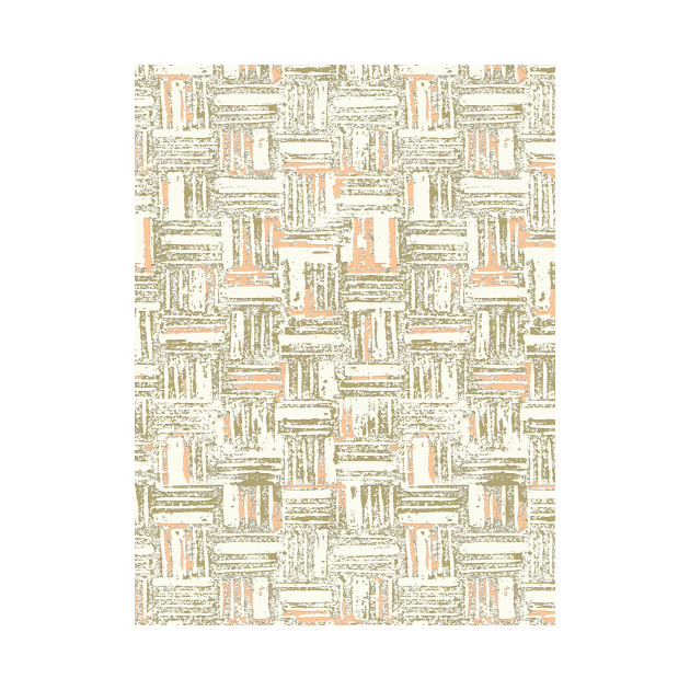 Wood block print beige by Remotextiles