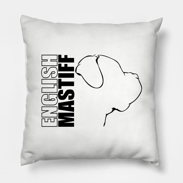 English Mastiff profile dog lover Pillow by wilsigns