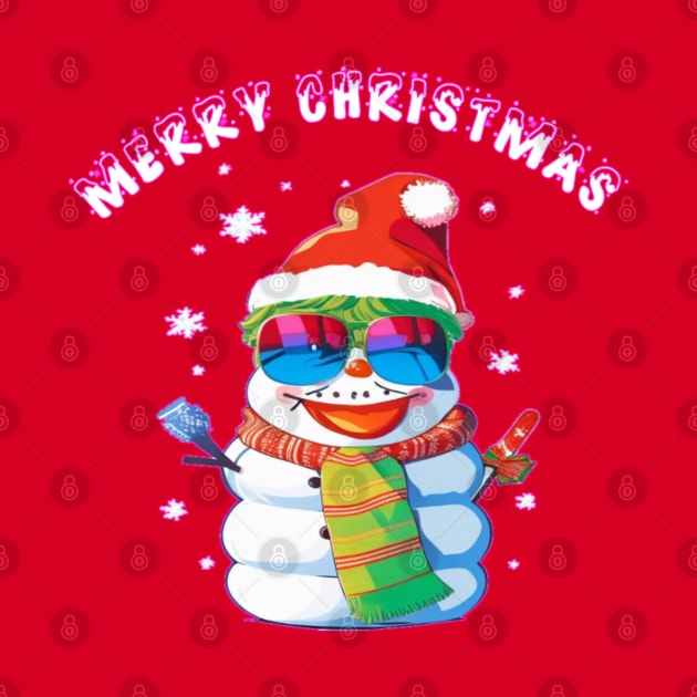 cute snowman wishing merry Christmas by sukhendu.12