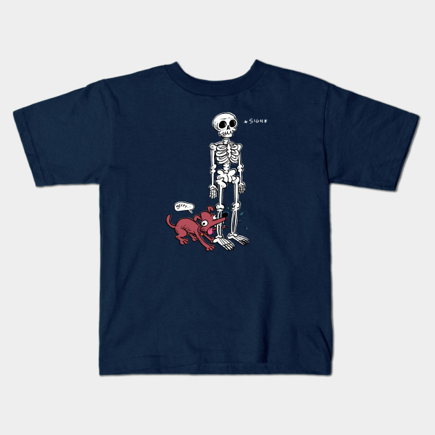 The Skeleton and the dog - Skeleton - Kids T-Shirt