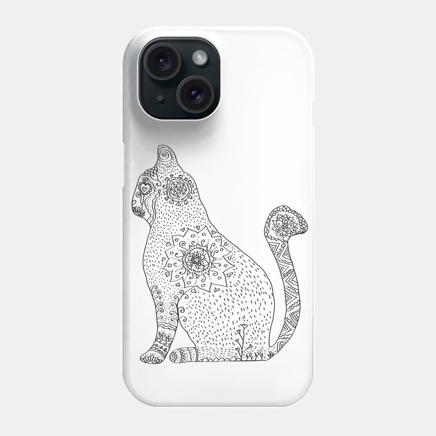 Mandala Cat Phone Case by Manitarka