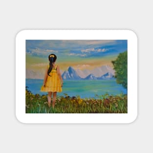 Girl in the Yellow Dress Magnet