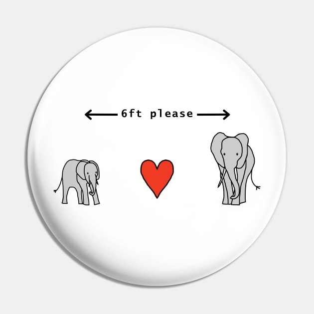 Elephant Socially Distancing Pin by ellenhenryart