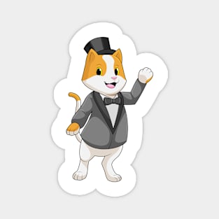 Cat as Groom with Ribbon Magnet