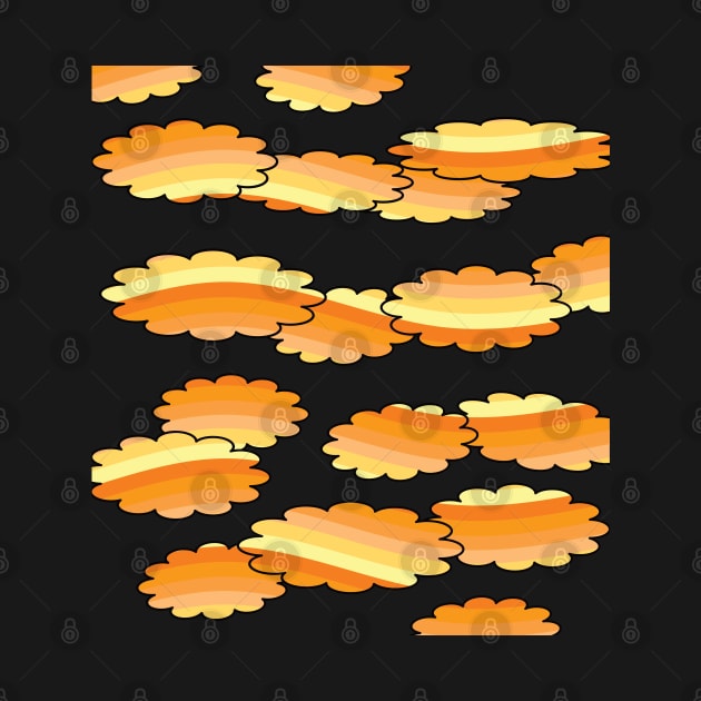 Orange wavy clouds - relaxing fun design by The Creative Clownfish