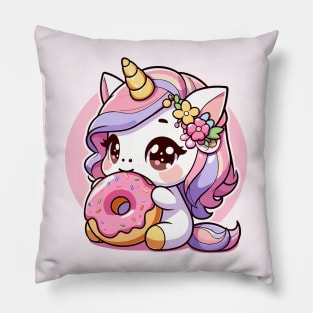 Unicorn donut Pillow