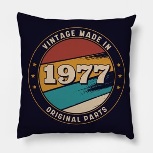 Vintage, Made in 1977 Retro Badge Pillow