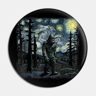 Bigfoot Starry Night Sasquatch Pin