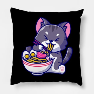 Cat Kawaii Anime Japanese Ramen Food Girls Official Teenager Pillow