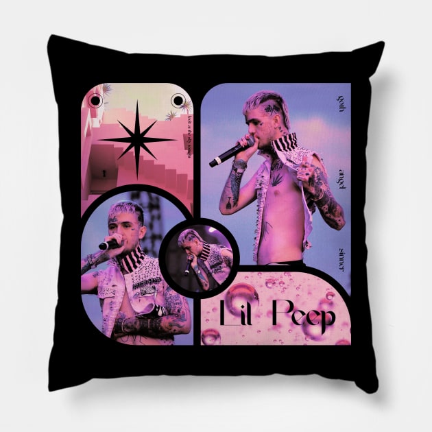 Pink Lil Peep Pillow by VanessaBorusse