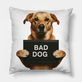 Bad Dog Jail Mugshot Photo Pillow